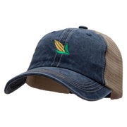 Corn Embroidered Pigment Dyed Mesh Cap