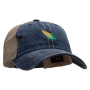 Corn Embroidered Pigment Dyed Mesh Cap