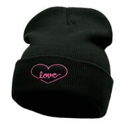 Radiant Love Embroidered Long Knitted Beanie