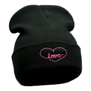 Radiant Love Embroidered Long Knitted Beanie