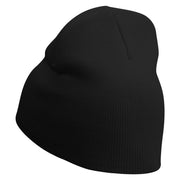 Cute Devil Ghost Embroidered 8 Inch Knitted Short Beanie - Black OSFM