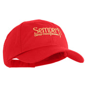 United States Marines Semper Fi Embroidered 6 Panel Unstructured Cotton Twill Cap Made in USA - Red OSFM
