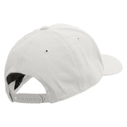 Football Player Silhouette Embroidered Unconstructed high profile Cotton Flat Bill Cap - White OSFM