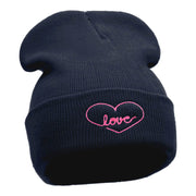 Radiant Love Embroidered Long Knitted Beanie