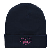 Radiant Love Embroidered Long Knitted Beanie