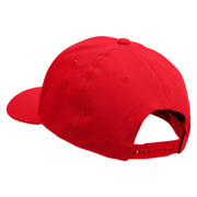 Football Player Silhouette Embroidered Unconstructed high profile Cotton Flat Bill Cap - Red OSFM