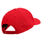 Football Player Silhouette Embroidered Unconstructed high profile Cotton Flat Bill Cap - Red OSFM