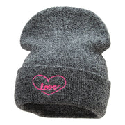 Radiant Love Embroidered Long Knitted Beanie