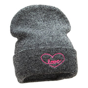 Radiant Love Embroidered Long Knitted Beanie