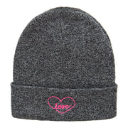 Radiant Love Embroidered Long Knitted Beanie