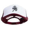 Charging Football Player Embroidered Foam Panel Mesh Snapback - Maroon-White OSFM