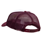 Charging Football Player Embroidered Foam Panel Mesh Snapback - Maroon-White OSFM