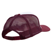 Charging Football Player Embroidered Foam Panel Mesh Snapback - Maroon-White OSFM