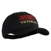 United States Marines Semper Fi Veteran Embroidered 6 Panel Unstructured Cotton Twill Cap Made in USA - Black OSFM