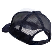 Charging Football Player Embroidered Foam Panel Mesh Snapback - Navy-White OSFM