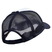 Charging Football Player Embroidered Foam Panel Mesh Snapback - Navy-White OSFM