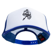 Charging Football Player Embroidered Foam Panel Mesh Snapback - Royal-White OSFM