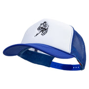 Charging Football Player Embroidered Foam Panel Mesh Snapback - Royal-White OSFM