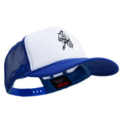 Charging Football Player Embroidered Foam Panel Mesh Snapback - Royal-White OSFM