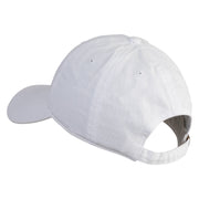 Digital Barcode Embroidered Washed Solid Pigment Dyed Cotton Twill Brass Buckle Cap - White OSFM