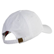 Digital Barcode Embroidered Washed Solid Pigment Dyed Cotton Twill Brass Buckle Cap - White OSFM