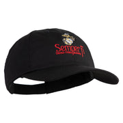 United States Marines Semper Fi Emblem Embroidered 6 Panel Unstructured Cotton Twill Cap Made in USA - Black OSFM