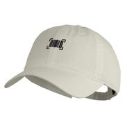 Digital Barcode Embroidered Washed Solid Pigment Dyed Cotton Twill Brass Buckle Cap - Stone Grey OSFM