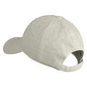Digital Barcode Embroidered Washed Solid Pigment Dyed Cotton Twill Brass Buckle Cap - Stone Grey OSFM