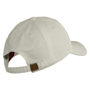 Digital Barcode Embroidered Washed Solid Pigment Dyed Cotton Twill Brass Buckle Cap - Stone Grey OSFM