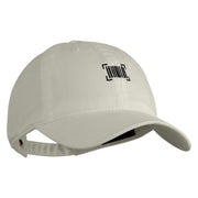 Digital Barcode Embroidered Washed Solid Pigment Dyed Cotton Twill Brass Buckle Cap - Stone Grey OSFM