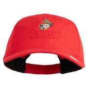 United States Marines Semper Fi Emblem Embroidered 6 Panel Unstructured Cotton Twill Cap Made in USA - Red OSFM