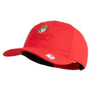 United States Marines Semper Fi Emblem Embroidered 6 Panel Unstructured Cotton Twill Cap Made in USA - Red OSFM