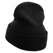 Colorful Football Helmet Embroidered 12 Inch Long Knitted Beanie - Black OSFM