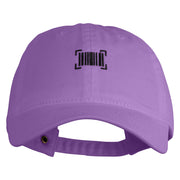 Digital Barcode Embroidered Washed Solid Pigment Dyed Cotton Twill Brass Buckle Cap - Purple OSFM
