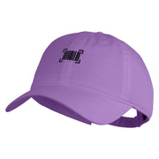 Digital Barcode Embroidered Washed Solid Pigment Dyed Cotton Twill Brass Buckle Cap - Purple OSFM