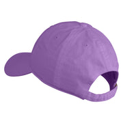 Digital Barcode Embroidered Washed Solid Pigment Dyed Cotton Twill Brass Buckle Cap - Purple OSFM
