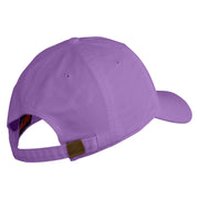 Digital Barcode Embroidered Washed Solid Pigment Dyed Cotton Twill Brass Buckle Cap - Purple OSFM