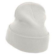 Colorful Football Helmet Embroidered 12 Inch Long Knitted Beanie - White OSFM