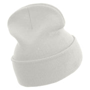 Colorful Football Helmet Embroidered 12 Inch Long Knitted Beanie - White OSFM