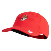 Devil Dog Embroidered 6 Panel Unstructured Cotton Twill Cap Made in USA - Red OSFM