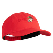 Devil Dog Embroidered 6 Panel Unstructured Cotton Twill Cap Made in USA - Red OSFM