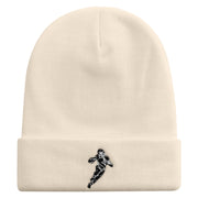 American Football Player Embroidered 12 Inch Long Knitted Beanie - Birch OSFM