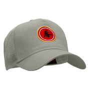 Lunar New Year Symbol Embroidered Solid Cotton Twill 5 Panel Mesh Cap