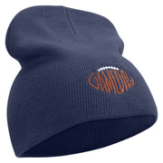 Football Game Day Embroidered 8 inch Acrylic Short beanie - Navy OSFM