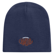 Football Game Day Embroidered 8 inch Acrylic Short beanie - Navy OSFM