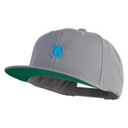 Cyberpunk Skull Embroidered Wool Blend Prostyle Snapback Cap - Silver OSFM