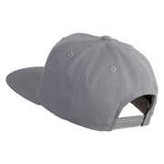 Cyberpunk Skull Embroidered Wool Blend Prostyle Snapback Cap - Silver OSFM