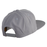 Cyberpunk Skull Embroidered Wool Blend Prostyle Snapback Cap - Silver OSFM