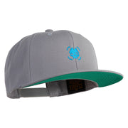 Cyberpunk Skull Embroidered Wool Blend Prostyle Snapback Cap - Silver OSFM
