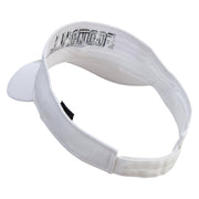 Football Word Silhouette Embroidered Cotton Twill Sun Visor - White OSFM